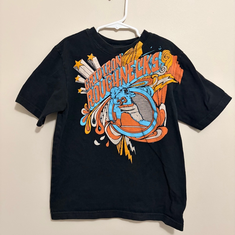 Y2K PLACE 1989 Black T-Shirt Gridiron Football 100% Cotton Boys M 7/8